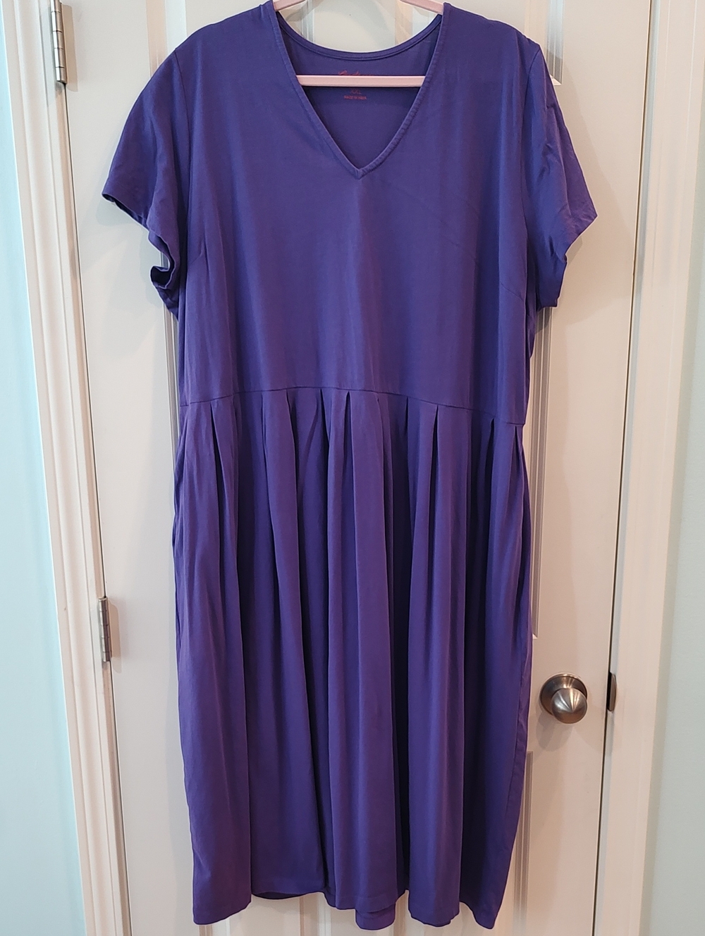 Gudrun Sjoden Purple V-Neck Midi Dress
